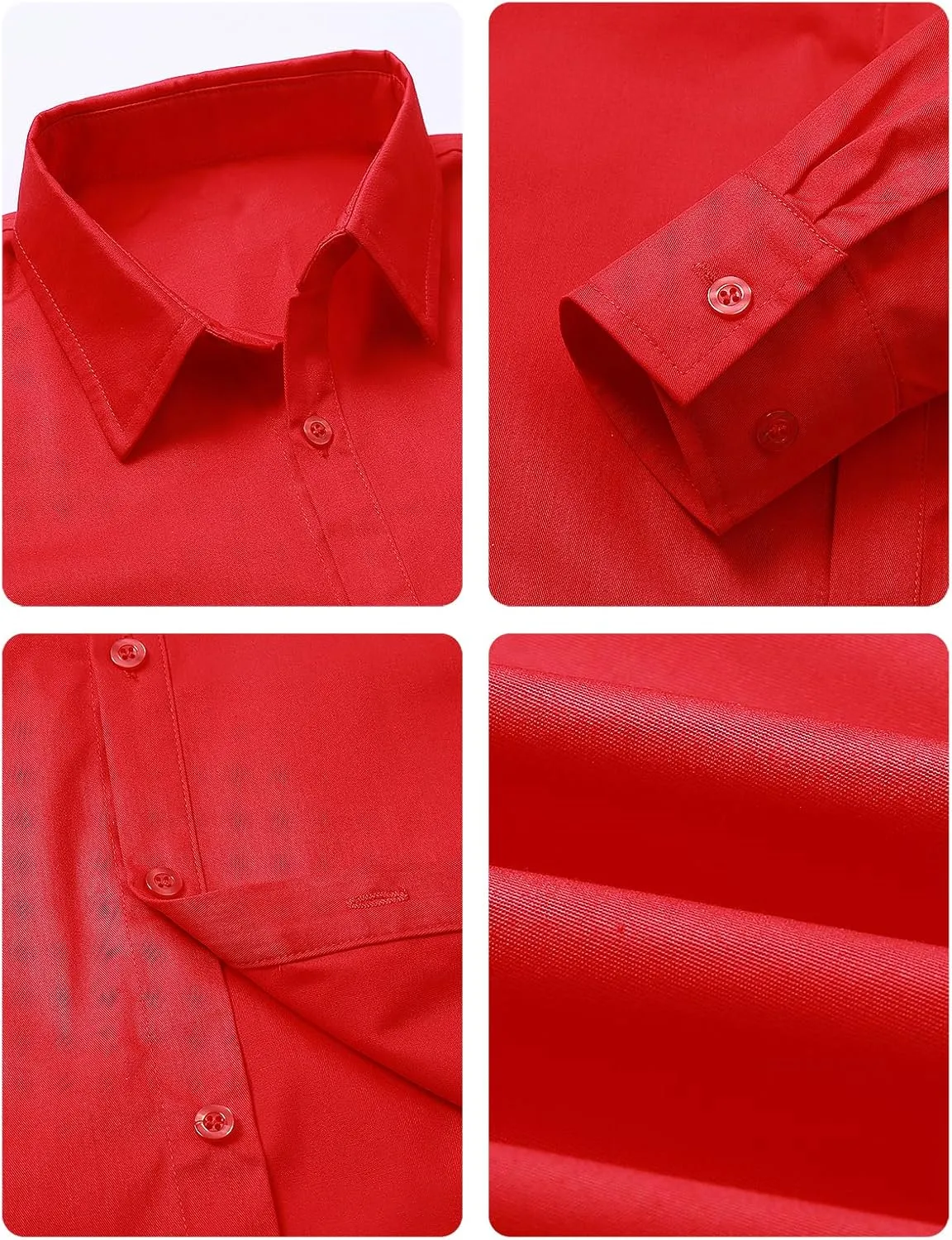 A&J DESIGN Boys Dress Shirt Kid Long Sleeve Formal Uniform School Oxford Button Up Shirt with Tie and Handkerchief