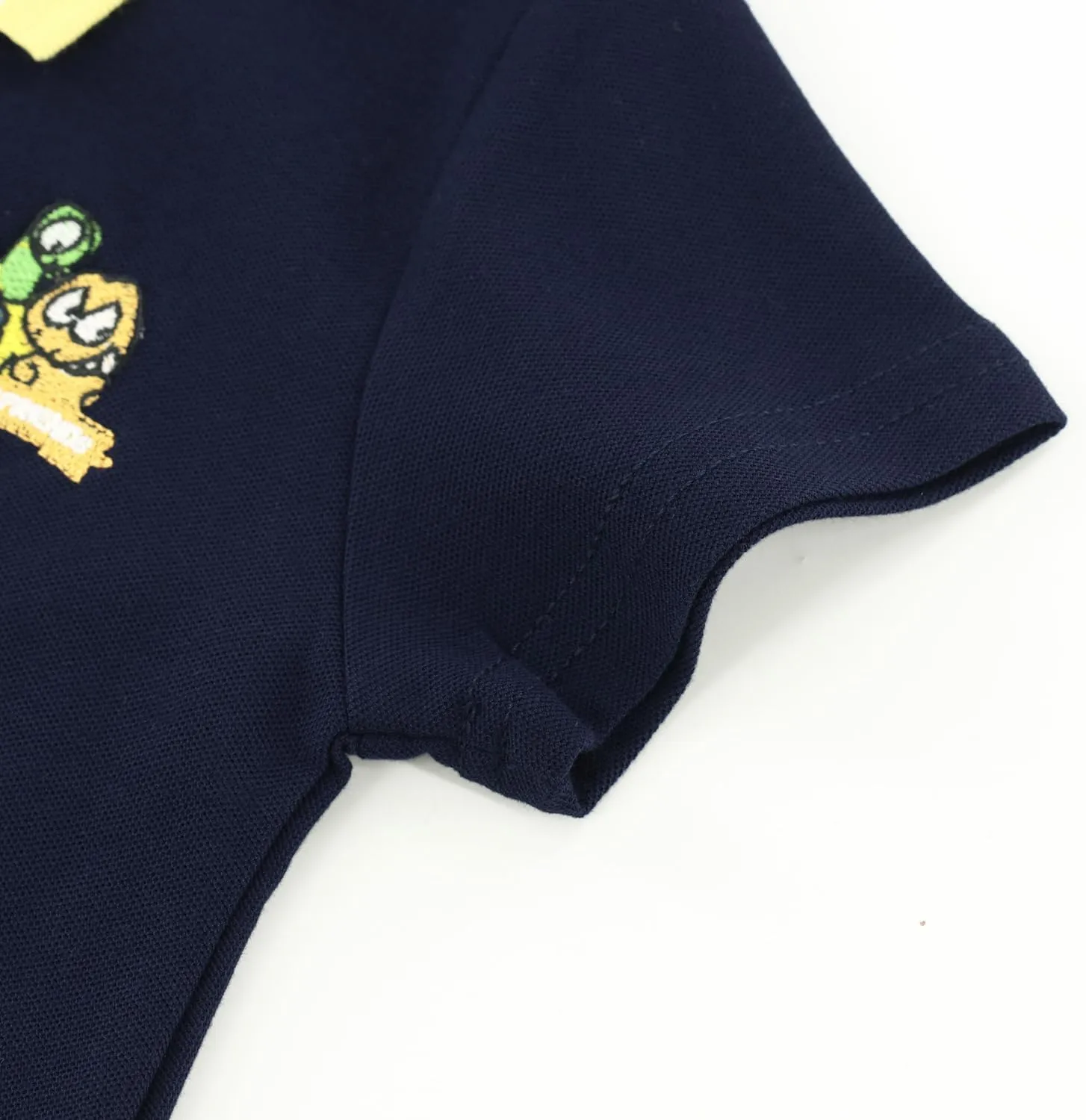 Boys Polo Shirt with Patchwork Style, Short Sleeve Uniform Shirts for Boys