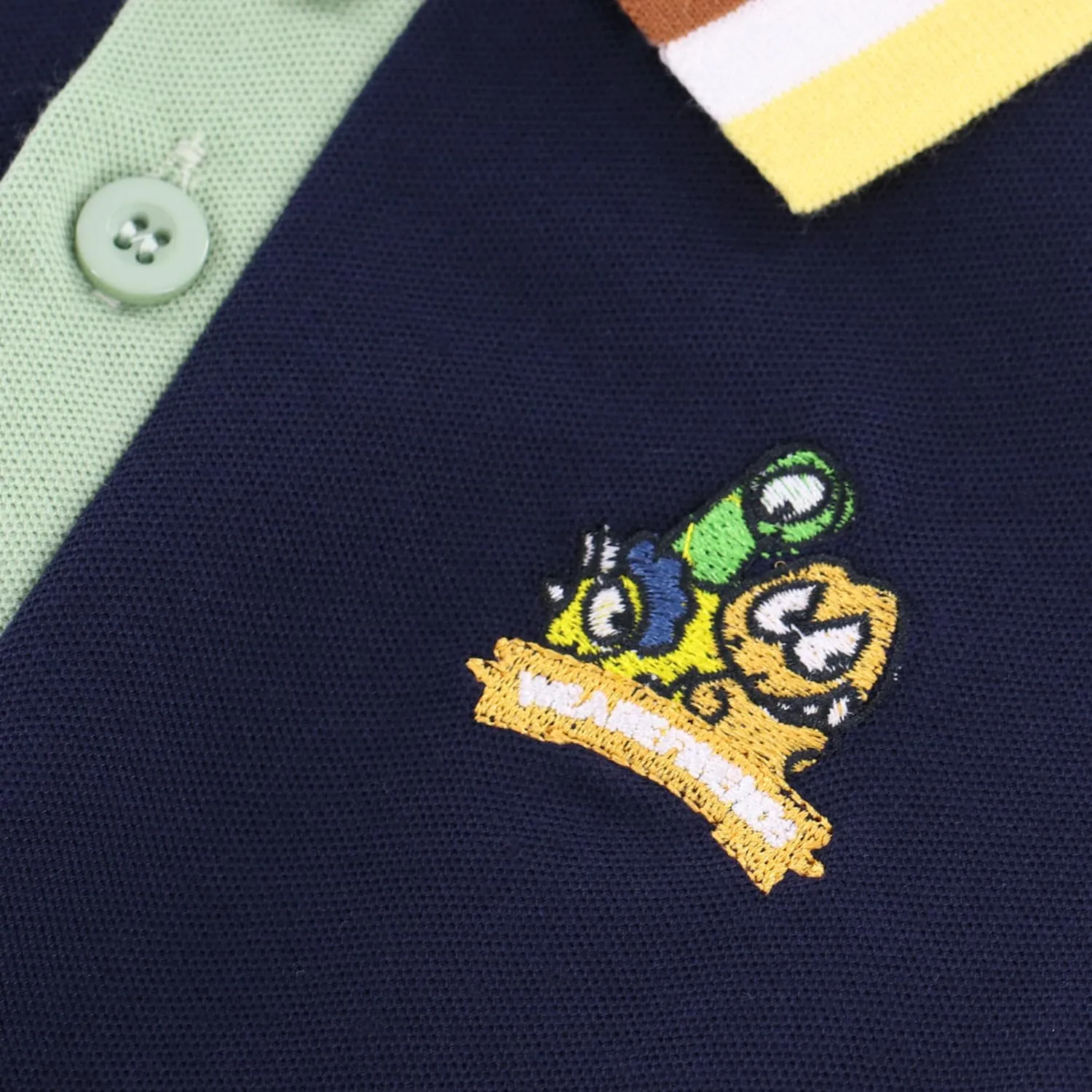 Boys Polo Shirt with Patchwork Style, Short Sleeve Uniform Shirts for Boys