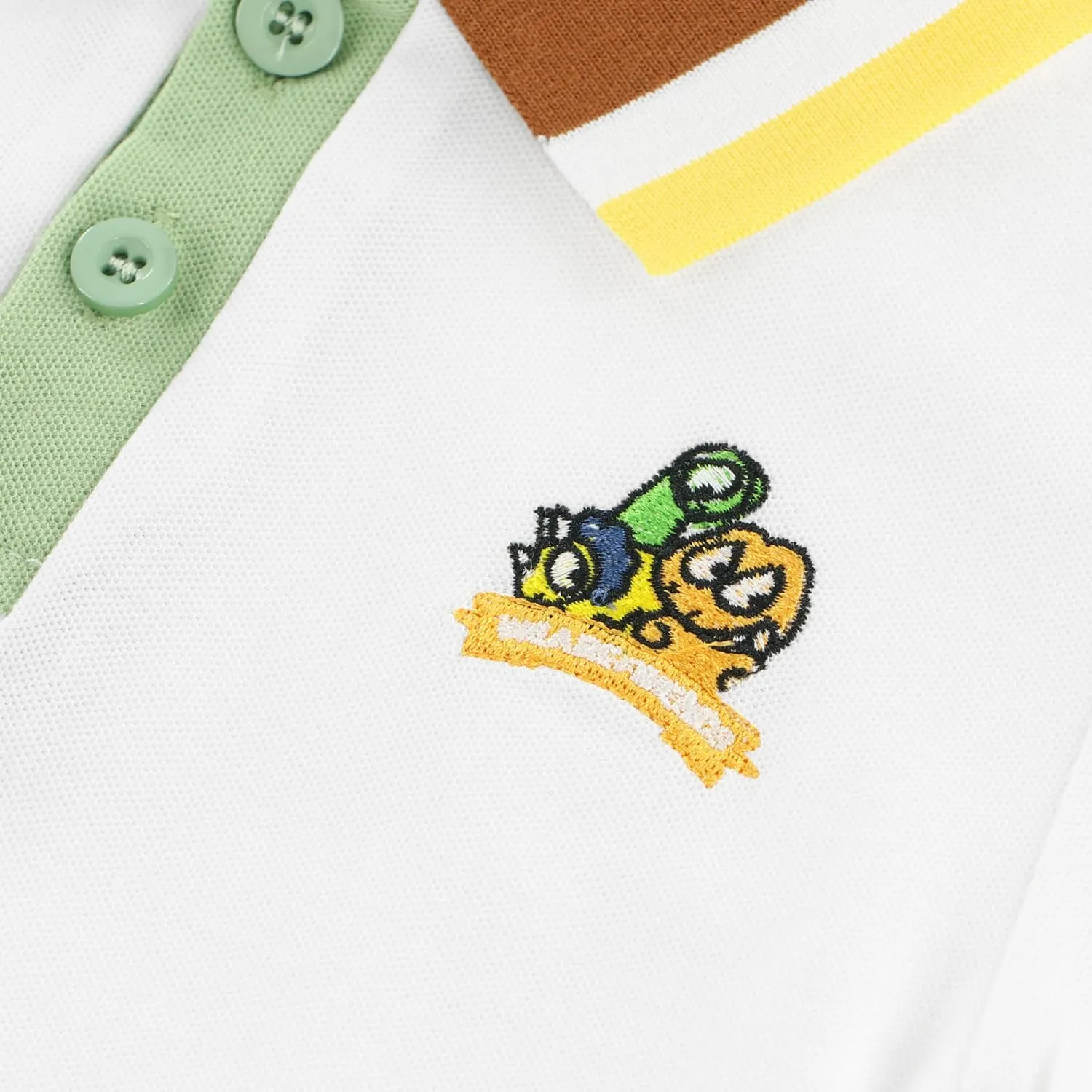 Boys Polo Shirt with Patchwork Style, Short Sleeve Uniform Shirts for Boys