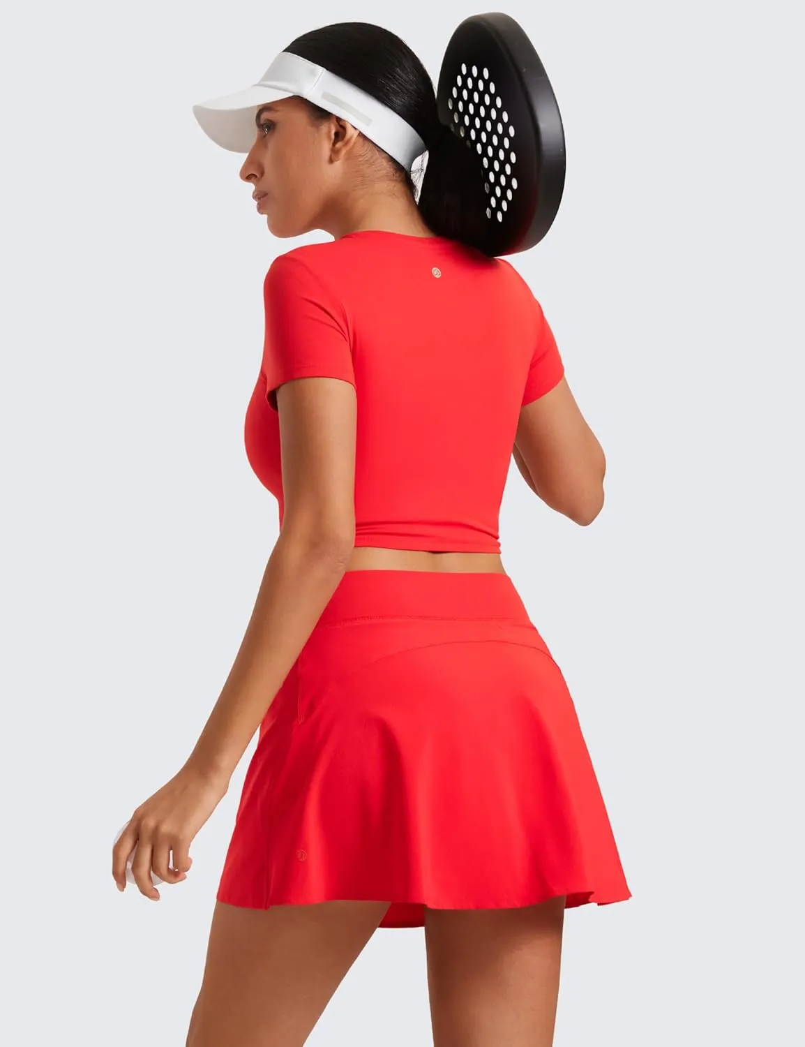 CRZ YOGA Tennis Skirt for Women High Waisted Flowy Golf Pickleball Athletic Casual A Line Skorts with Pockets
