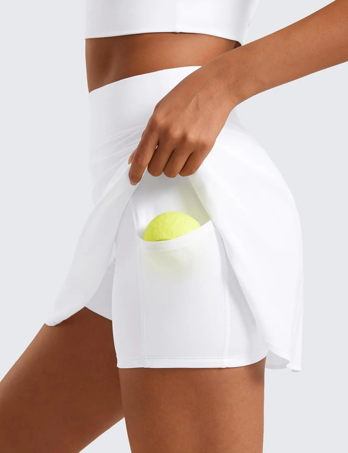 CRZ YOGA Tennis Skirt for Women High Waisted Flowy Golf Pickleball Athletic Casual A Line Skorts with Pockets