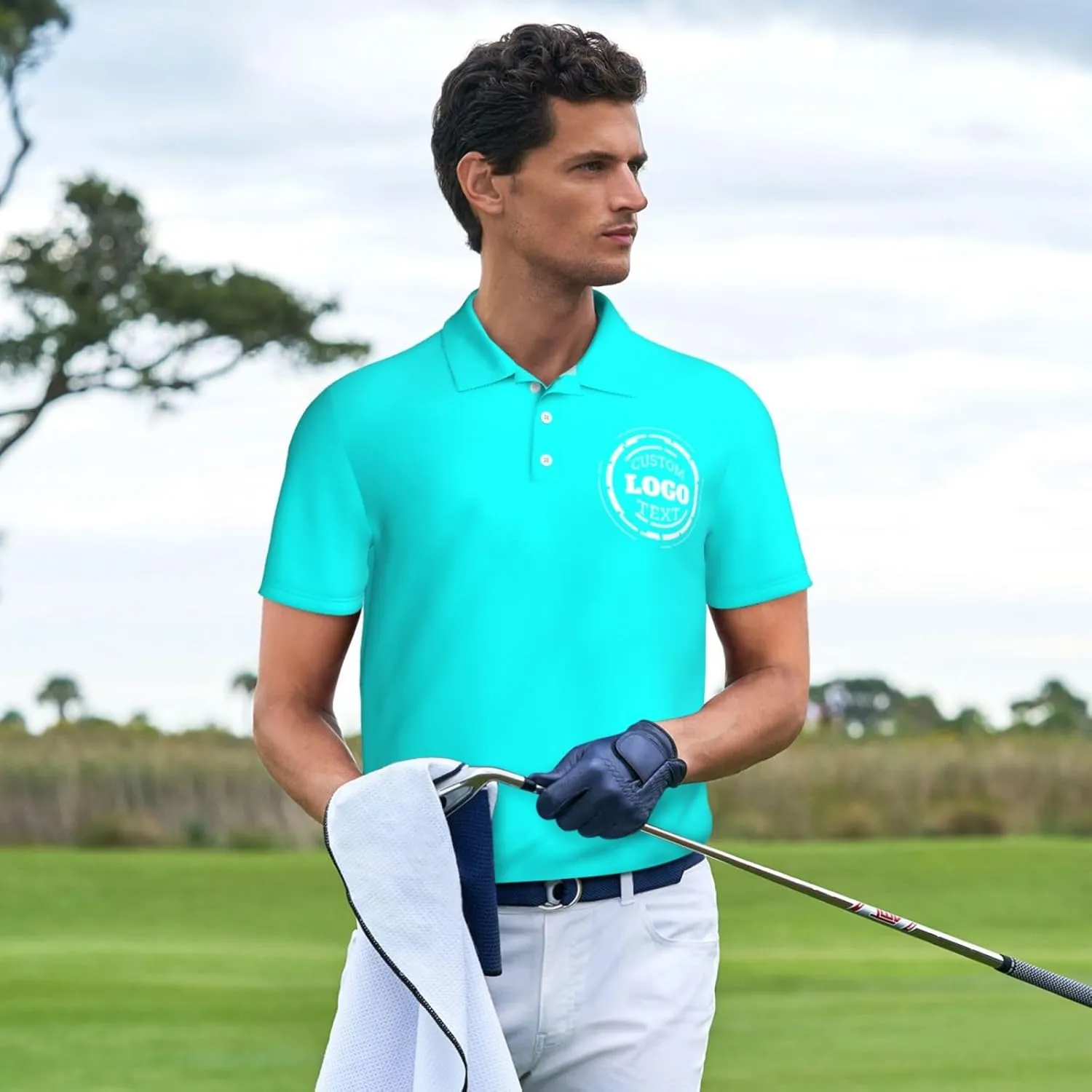 Custom Polo Shirts for Men Women Customized Design Your Own Text Logo Photo Name Dry Fit Golf Shirt