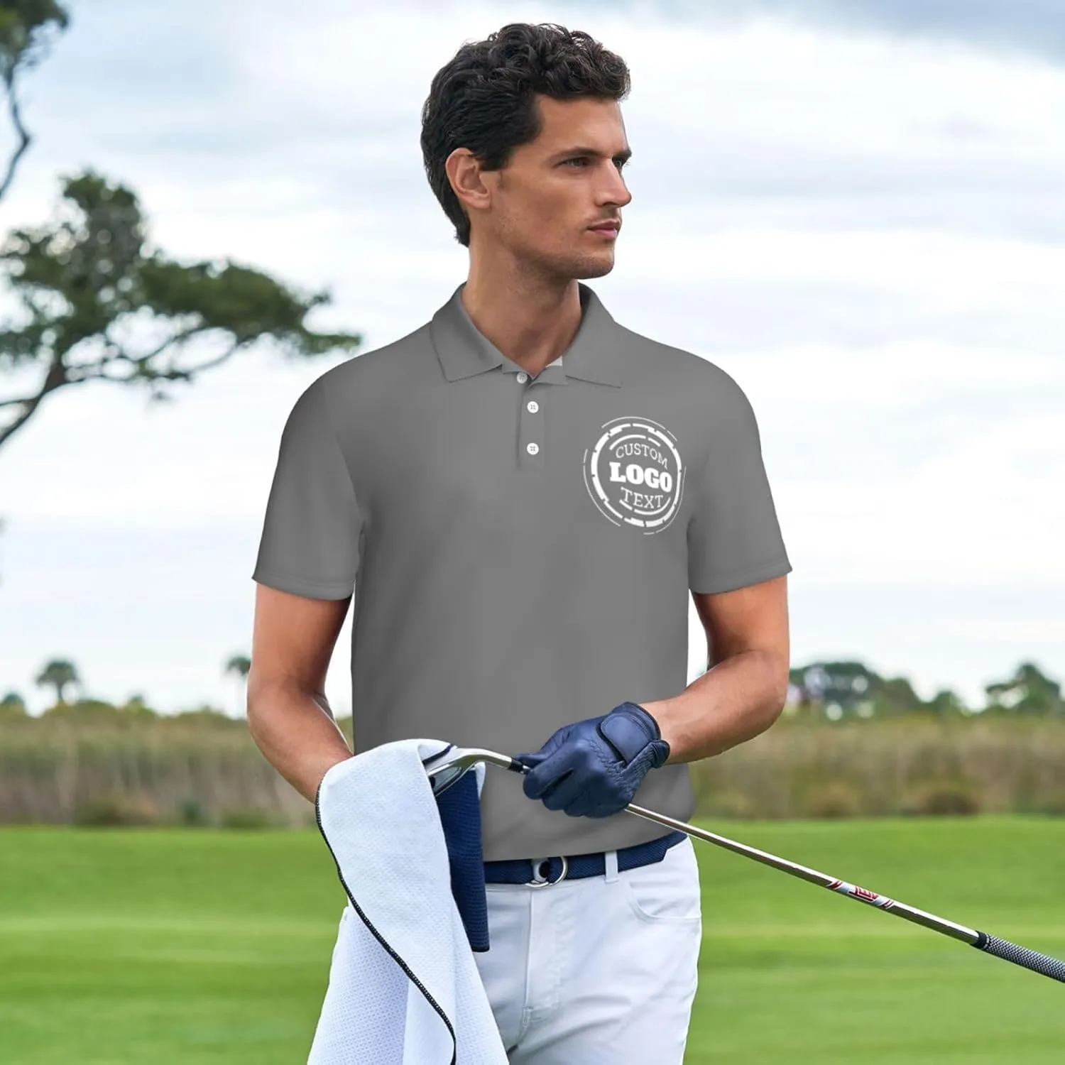Custom Polo Shirts for Men Women Customized Design Your Own Text Logo Photo Name Dry Fit Golf Shirt