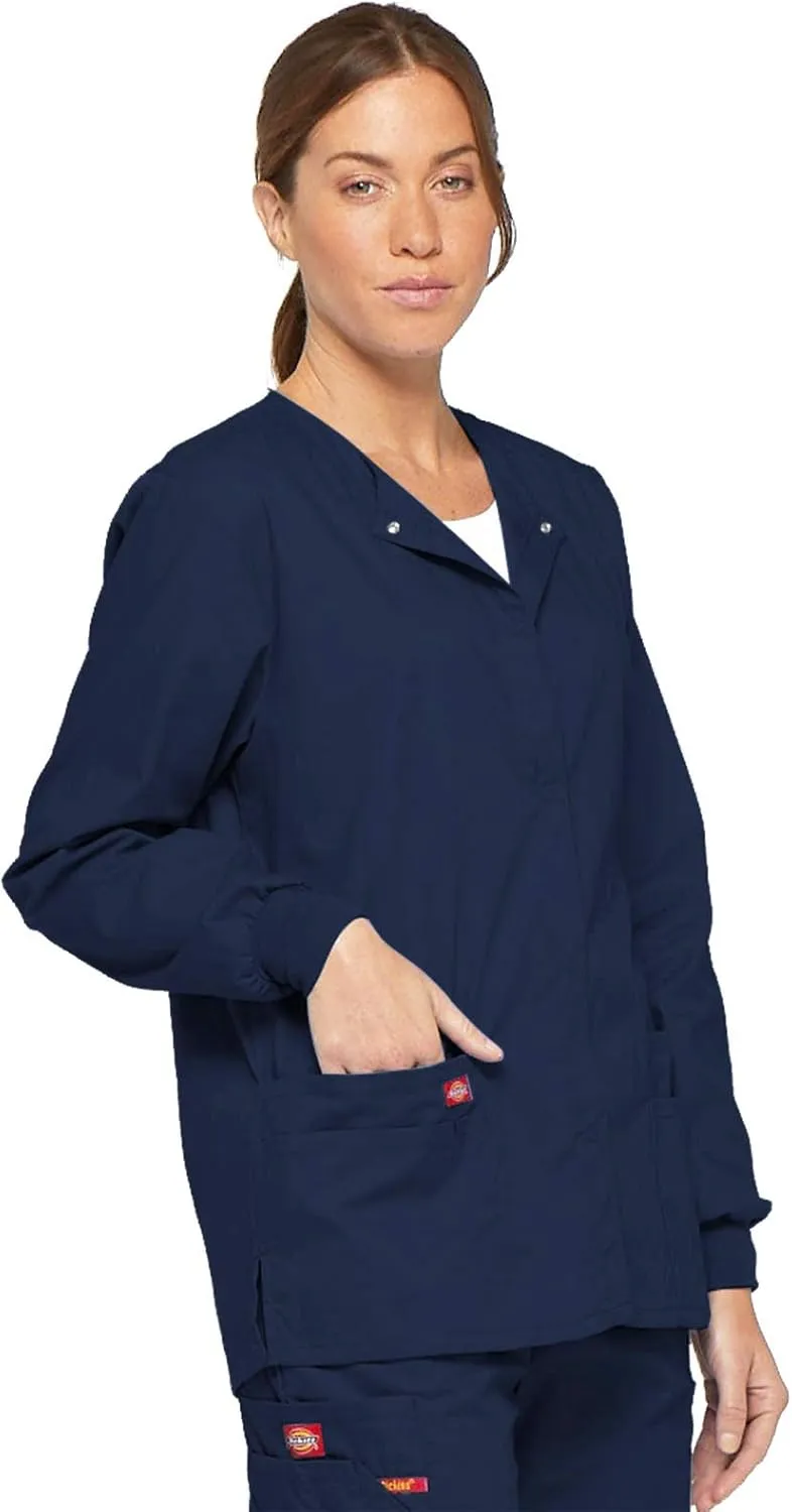 Dickies EDS Signature Scrubs for Women, Snap Front Scrub Jacket in Soft Brushed Poplin 86306