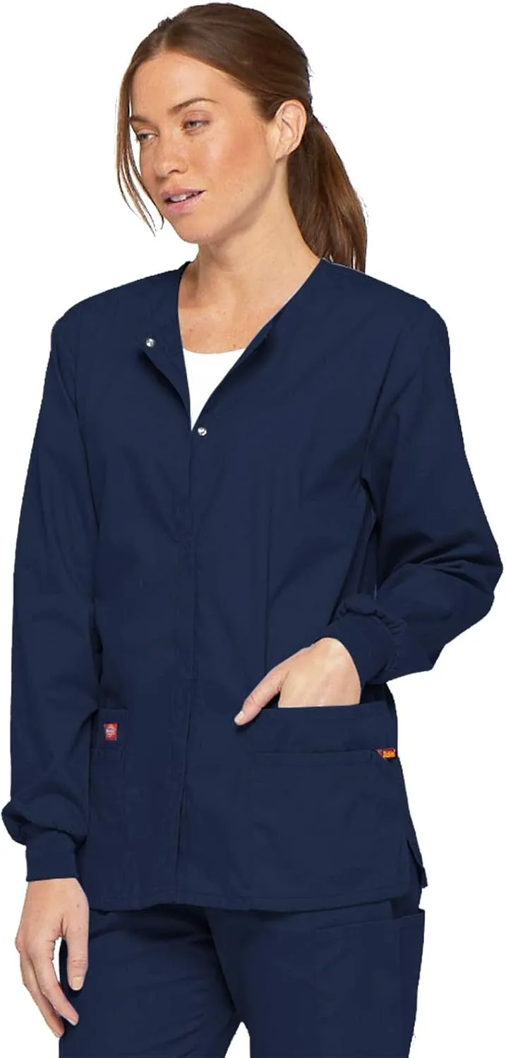 Dickies EDS Signature Scrubs for Women, Snap Front Scrub Jacket in Soft Brushed Poplin 86306
