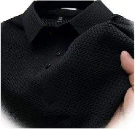 Elavure - The Prestigio Polo Shirt, Men's Short Sleeve Solid Stretch Cotton Pique Polo Shirt Quick Dry Casual Workout
