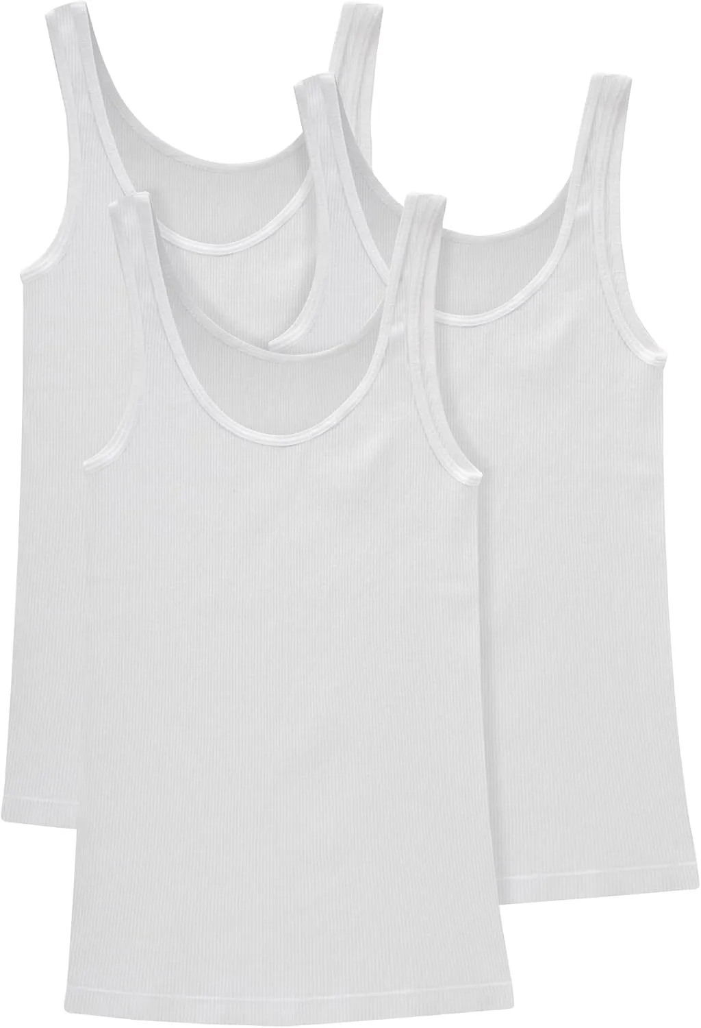 Hanes Women's Originals Knit Cotton Rib Tank Pack, Soft Ribbed Tank Tops, 3-Pack