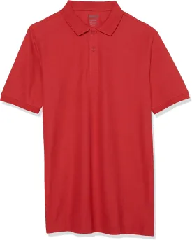 IZOD boys School Uniform Short Sleeve Polo Shirt, Button Closure, Comfortable & Soft Pique Fabric