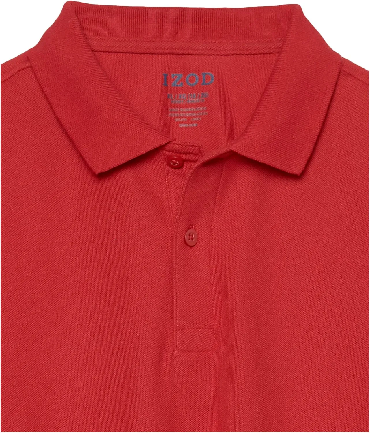 IZOD boys School Uniform Short Sleeve Polo Shirt, Button Closure, Comfortable & Soft Pique Fabric