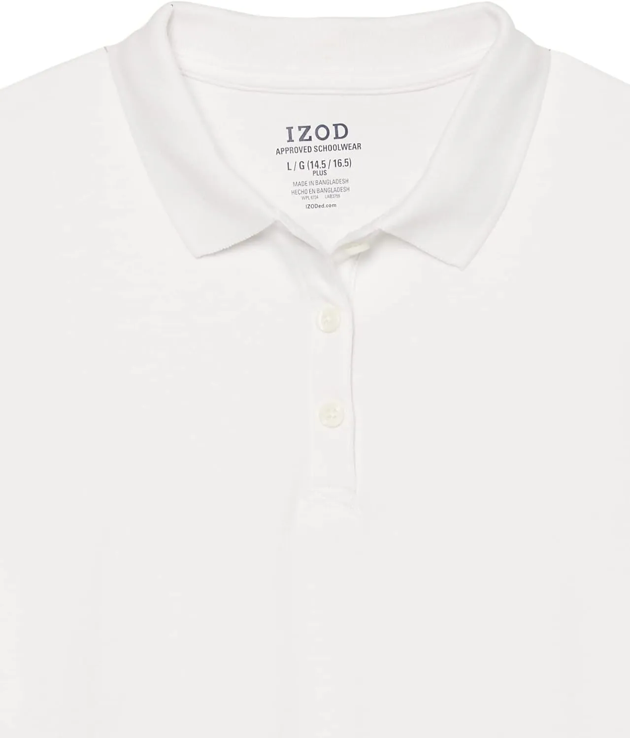 IZOD Girls' School Uniform Adaptive Short Sleeve Polo Shirt, Velcro Closure & Faux Buttons, Comfortable Interlock Fabric