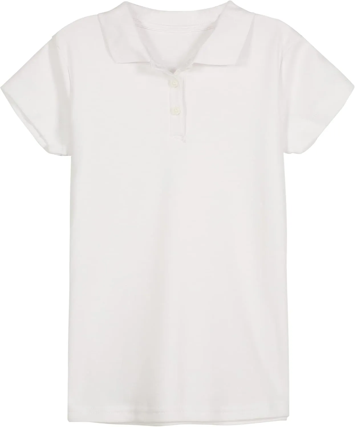 IZOD Girls' School Uniform Adaptive Short Sleeve Polo Shirt, Velcro Closure & Faux Buttons, Comfortable Interlock Fabric