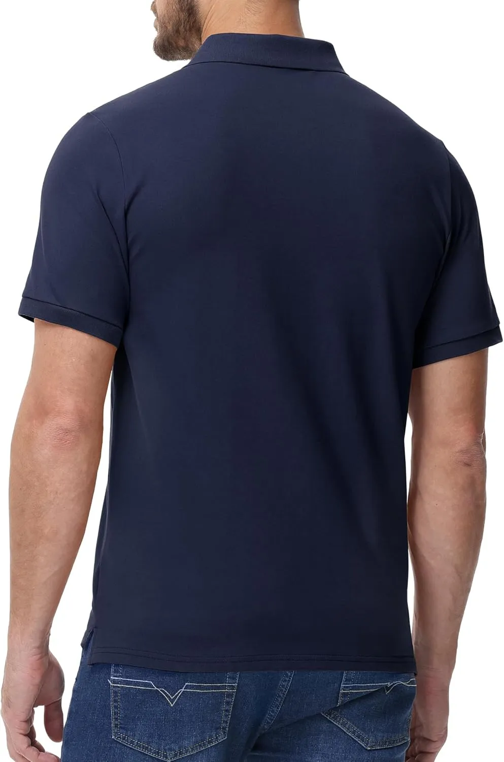 MIER Polo Shirts for Men Cotton Short Sleeve Golf Tennis Collared Shirt for Casual Work Travel, 3 Buttons, Ultra Soft