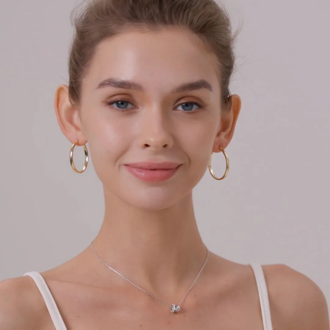 MINDDHA 14/18K Gold Plated Hoop Earrings for Women, Hypoallergenic Hoops, Sterling Silver Post Lightweight Huggie Hoops - Durable Non Tarnish Gold Earrings, Sizes 20mm-30mm