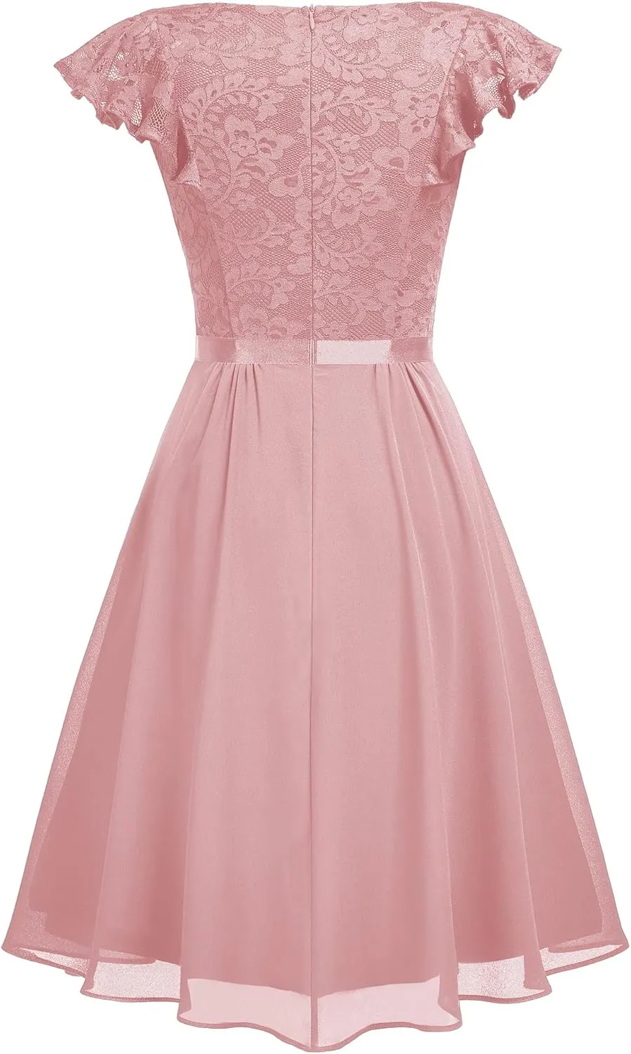 MISSMAY Women’s Retro V-Neck Lace Slim Classic Style Cocktail Party Dress