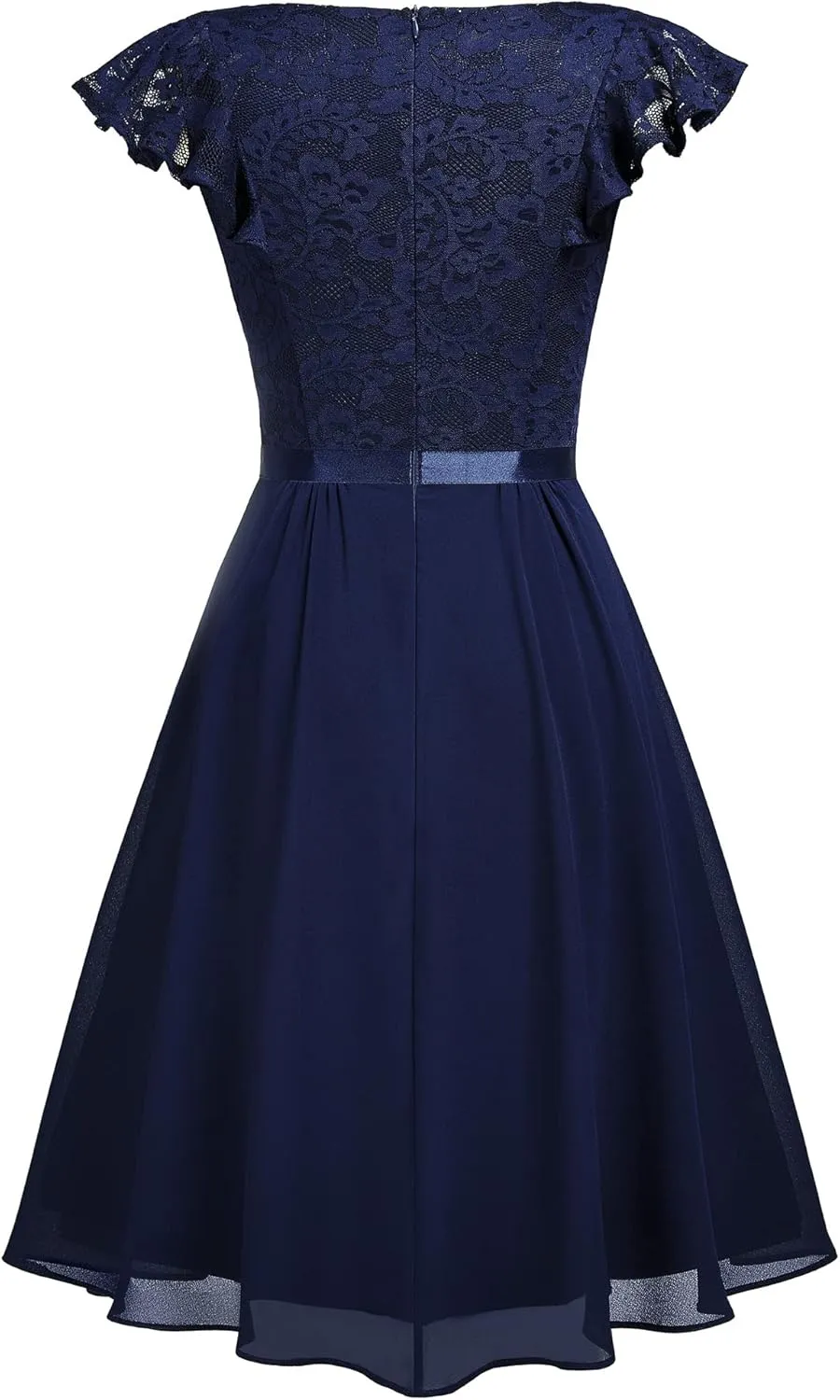 MISSMAY Women’s Retro V-Neck Lace Slim Classic Style Cocktail Party Dress
