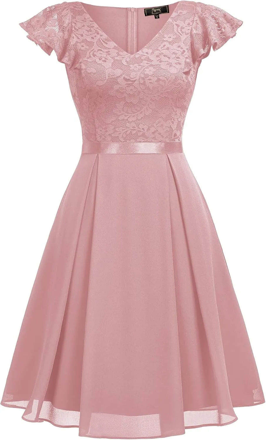 MISSMAY Women’s Retro V-Neck Lace Slim Classic Style Cocktail Party Dress