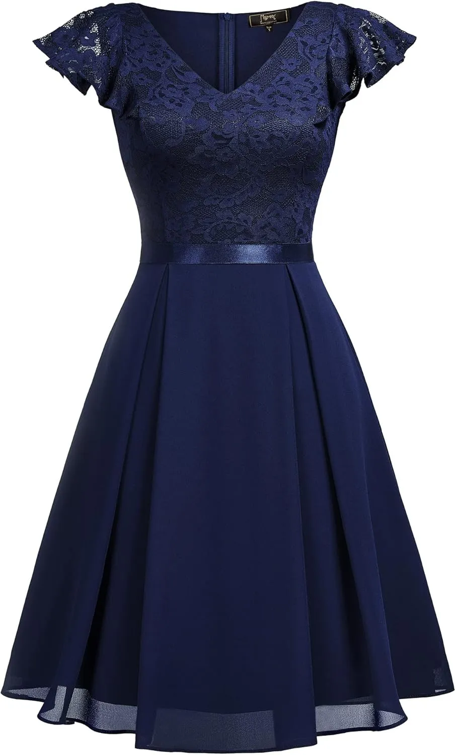 MISSMAY Women’s Retro V-Neck Lace Slim Classic Style Cocktail Party Dress