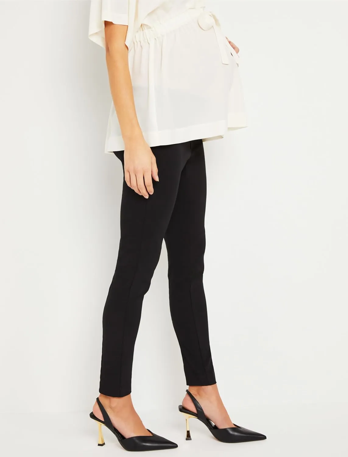 Motherhood Maternity Women's Maternity Comfortable Super Stretch Over The Belly Skinny Casual Dress Pant for Work Xs-3x