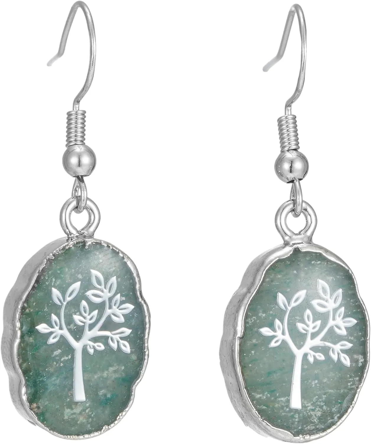 Natural Healing Stone Crystal Unique Design Dangle Earrings for Women