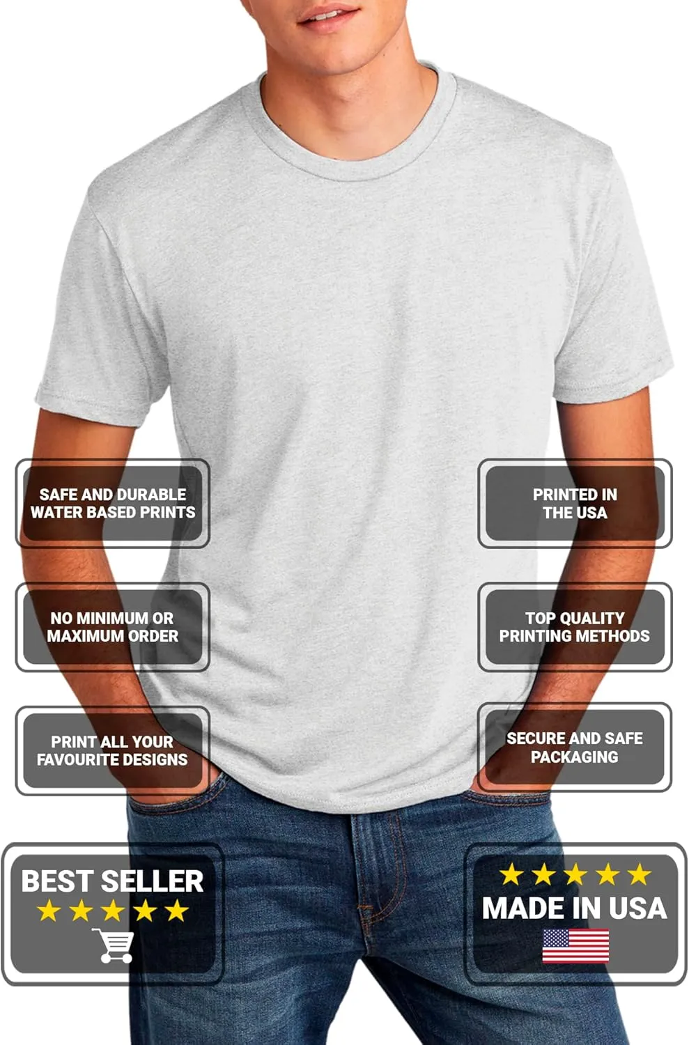 Personalized Men's Triblend T-Shirt 6010 Add Your Design Photo Text Custom Outfit for Men Front/Back Print
