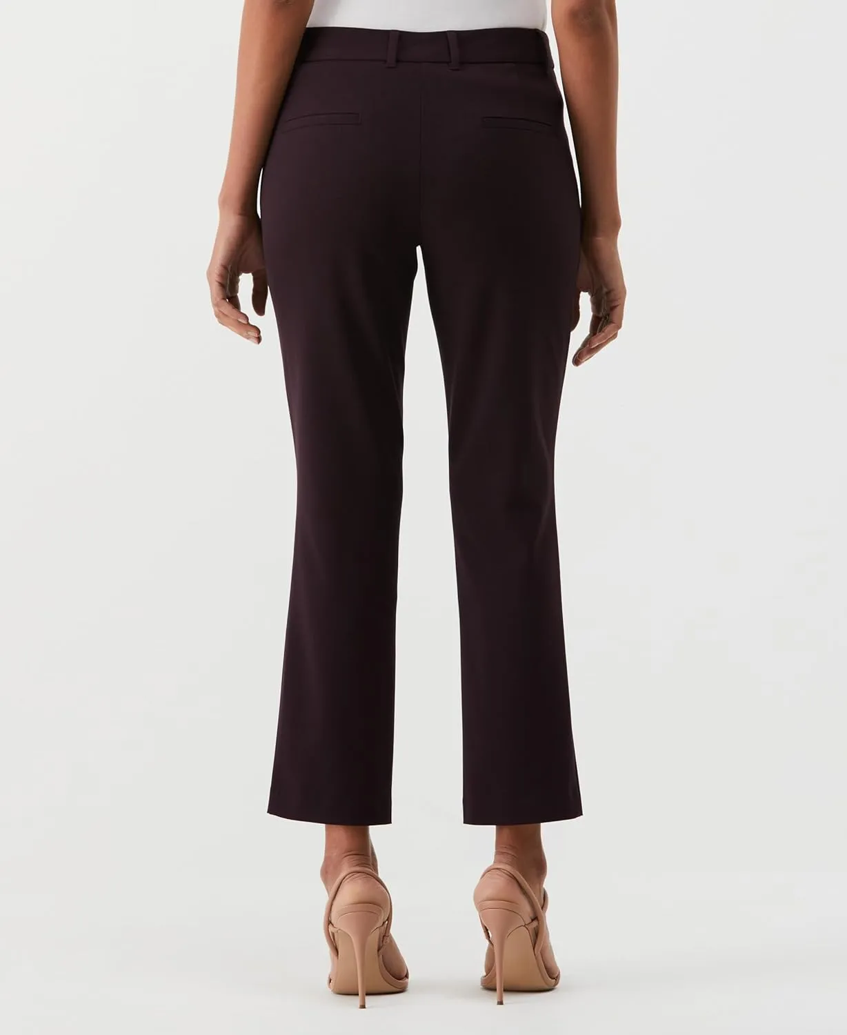 Rafaella Women's 28" Petite Stretch Ankle Pants with Slimming Waist Panel, Soft Gabardine Fabric, Straight Leg Classic Fit