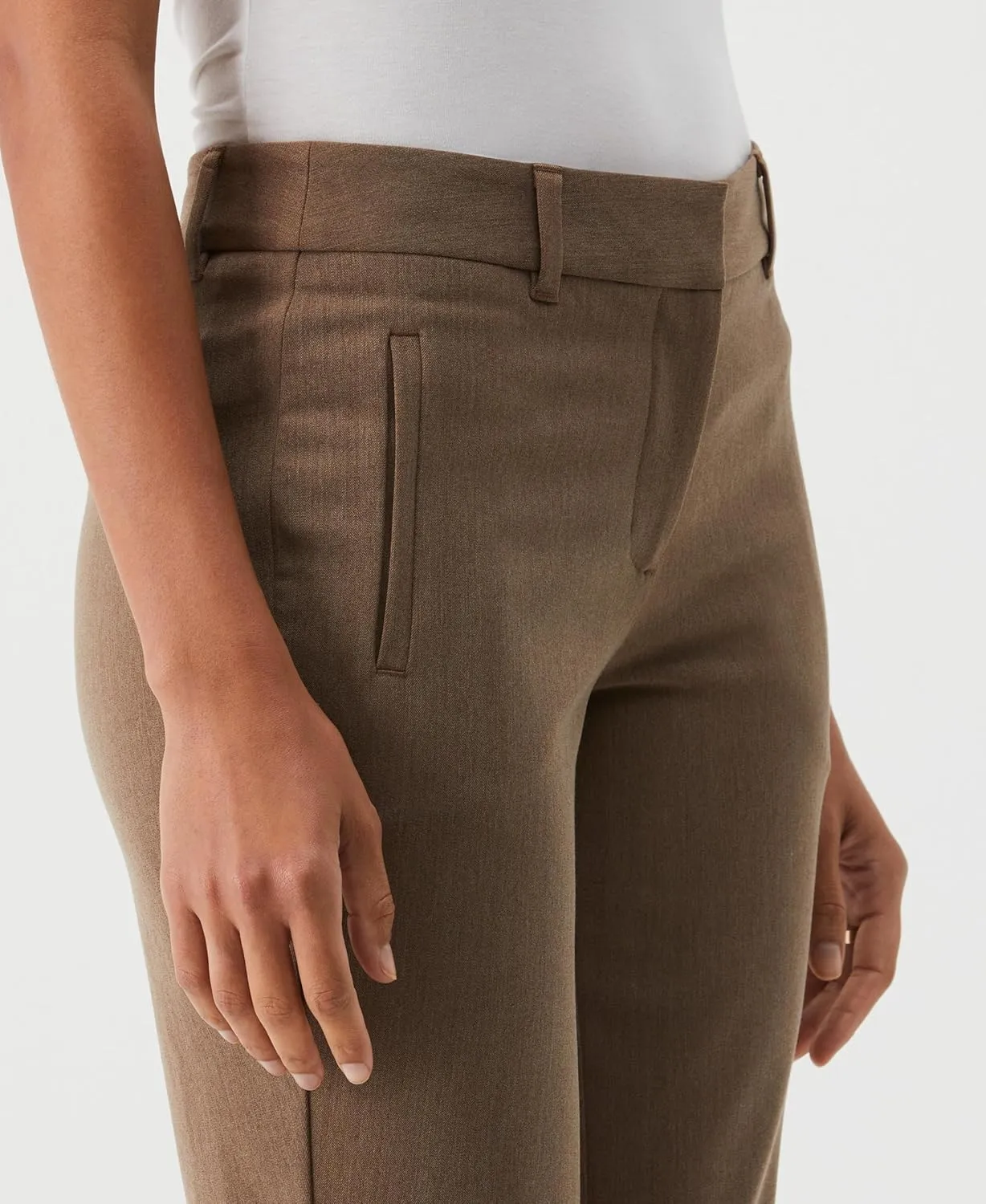 Rafaella Women's 28" Petite Stretch Ankle Pants with Slimming Waist Panel, Soft Gabardine Fabric, Straight Leg Classic Fit