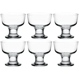 Red Co. Short Stem Clear Glass Tall Dessert Bowls, 6.75 Ounce, Set of 6