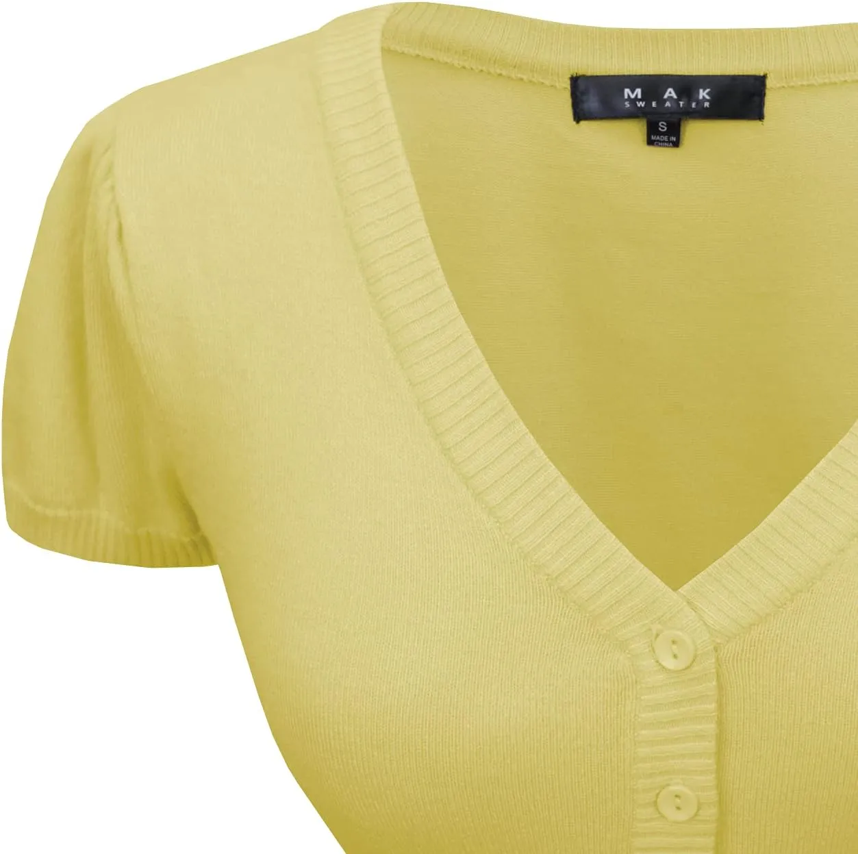 YEMAK Women's Cropped Bolero Cardigan  Short Sleeve V-Neck Basic Classic Casual Button Down Knit Soft Sweater Top (S-4XL)